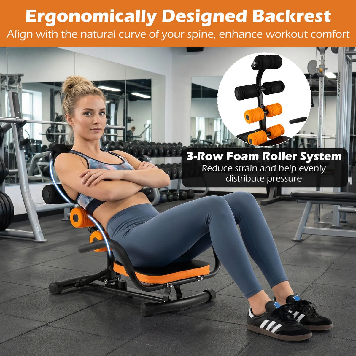 Core Ab Trainer Bench Abdominal Stomach Exerciser Workout Gym Fitness Machine